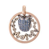 One of a kind pendant with charm "Terrier" surrounded by diamonds, - photo 2