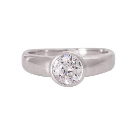 Solitaire ring with transitional cut diamond ca. 1 ct (hallmarked), - photo 2