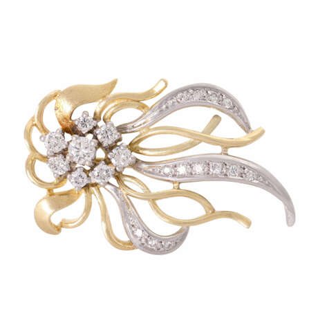 Brooch "Bouquet" with diamonds together ca. 0,5 ct, - фото 1
