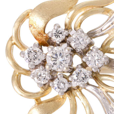 Brooch "Bouquet" with diamonds together ca. 0,5 ct, - фото 3