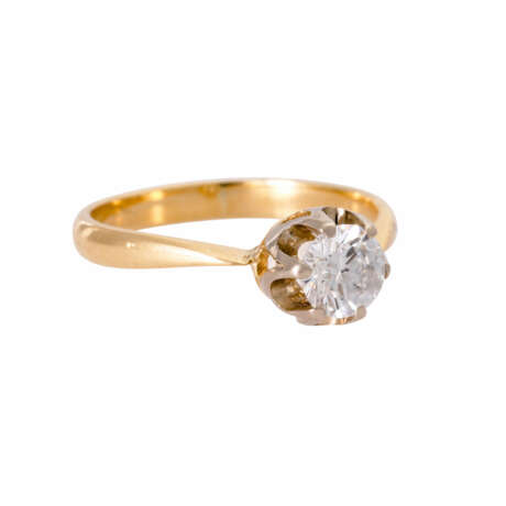 Solitaire ring with diamond of approx. 0.6 ct, - Foto 1