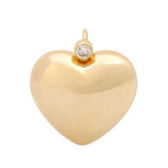 Heart pendant with diamond approx. 0.3 ct,