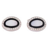 WEMPE cufflinks with mother of pearl, onyx and diamonds, - photo 1
