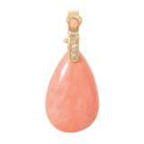 Clip pendant with fine precious coral drop, - фото 1