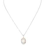 Pendant with pearl and octagonal diamonds together ca. 0,5 ct, - photo 1