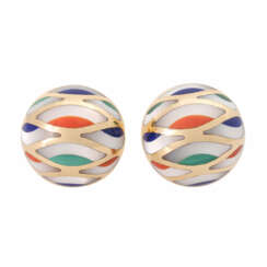 Ear clips with beautiful inlay
