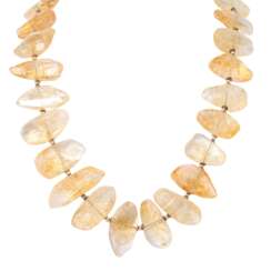 Necklace of baroque faceted citrines