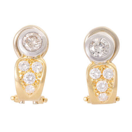 Earrings with a total of 10 diamonds total ca. 1 ct, - фото 1
