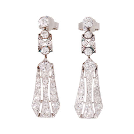 Art Deco earrings with diamonds total ca. 1,4 ct, - Foto 1