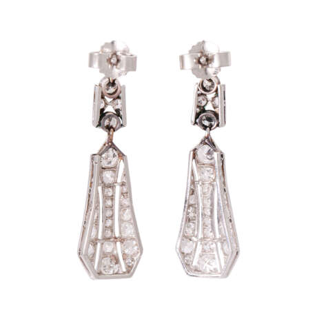 Art Deco earrings with diamonds total ca. 1,4 ct, - Foto 2