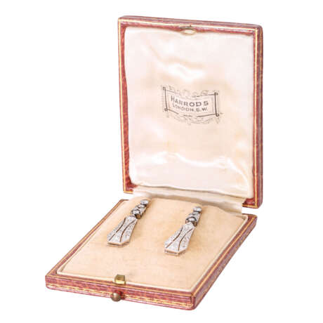 Art Deco earrings with diamonds total ca. 1,4 ct, - photo 5