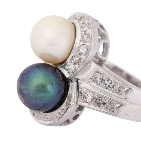 Ring with pearls and octagonal diamonds - Foto 3