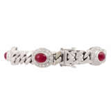 Bracelet with 5 ruby cabochons and diamonds - фото 2