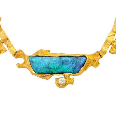 LAPPONIA necklace with beautiful boulder opal and diamond ca. 0,15 ct, - photo 2