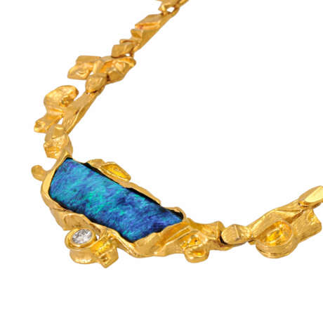 LAPPONIA necklace with beautiful boulder opal and diamond ca. 0,15 ct, - photo 4