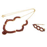 Jewelry set of 2 pieces with garnet, - фото 1