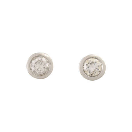 Solitaire stud earrings with diamonds total approx. 0.5 ct, - Foto 1