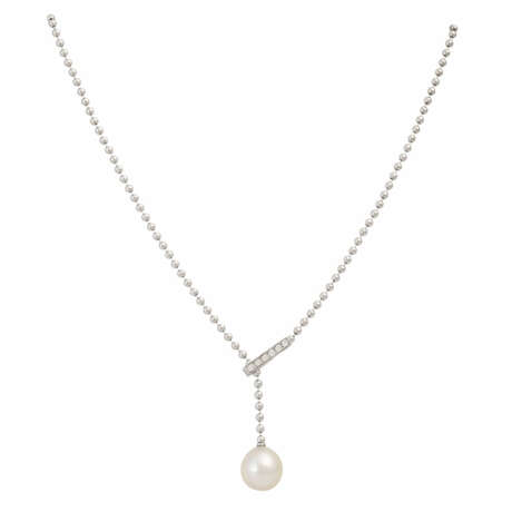 GELLNER necklace with South Sea pearl and diamonds totaling approx. 0.18 ct, - photo 1