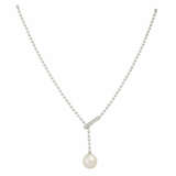 GELLNER necklace with South Sea pearl and diamonds totaling approx. 0.18 ct, - photo 1