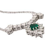 Necklace with fine emerald drop ca. 0,85 ct and diamonds total ca. 2,5 ct, - Foto 5