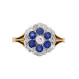 Ring with sapphires and old cut diamonds - photo 2