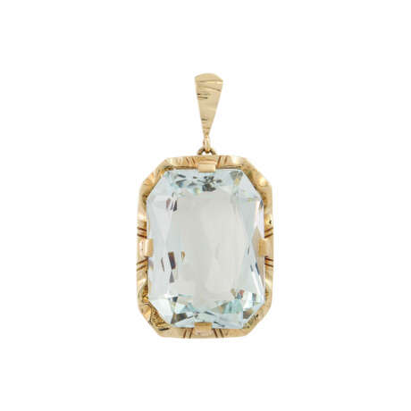 Pendant with light blue aquamarine ca. 16 ct, - Foto 1