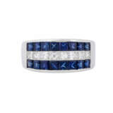 Ring with sapphires and princess diamonds - photo 2