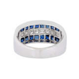 Ring with sapphires and princess diamonds - photo 3