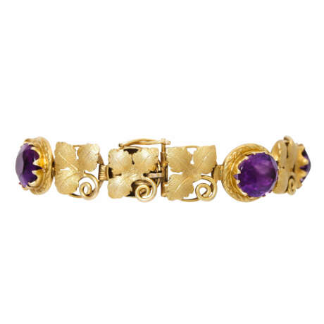 Bracelet with 5 oval amethysts, - photo 2