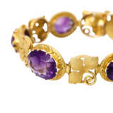 Bracelet with 5 oval amethysts, - photo 3