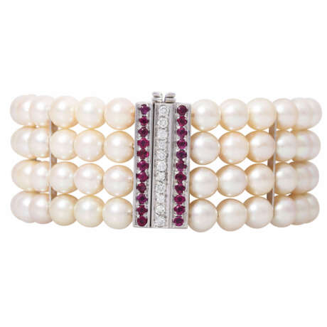 4 row pearl bangle, - фото 2