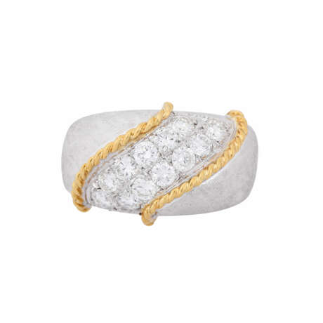 Ring with diamonds of total approx. 0,72 ct (engraved), - Foto 2