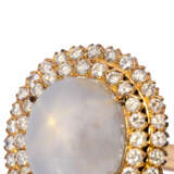 Ring with star sapphire double row entourage of about 54 diamonds - photo 5
