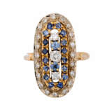 Ring with sapphires and diamonds total ca. 0,3 ct, - Foto 2