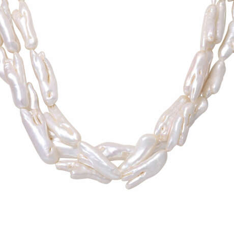 Necklace made of 3 rows of freshwater pearls, - фото 2