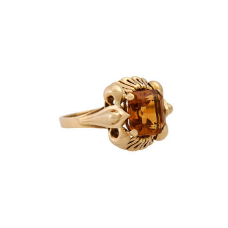 Ring with fine citrine, - фото 1