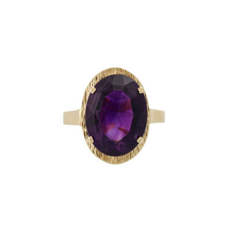 Ring with fine amethyst, - photo 2