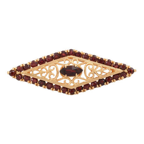 Diamond brooch with garnet - photo 1