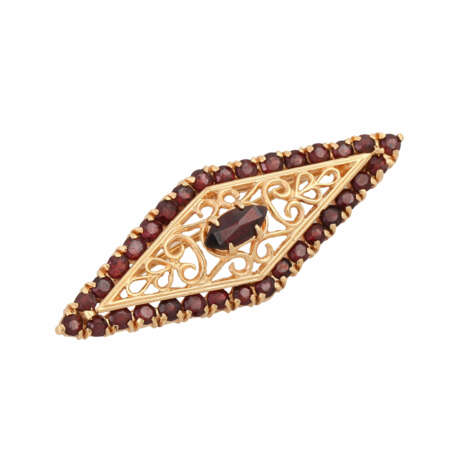 Diamond brooch with garnet - photo 3