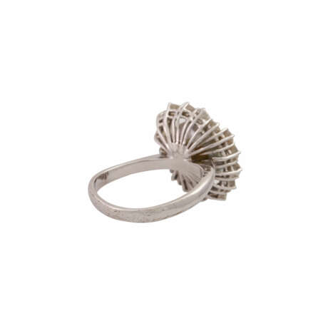 Ring with pearl and diamonds together ca. 0,96 ct (hallmarked), - фото 3