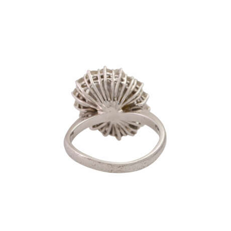 Ring with pearl and diamonds together ca. 0,96 ct (hallmarked), - Foto 4