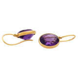 Earrings with oval faceted amethysts, - photo 3