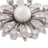 Pearl necklace shortener/pendant with pearl and diamonds total approx. 1.8 ct, - Foto 4