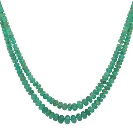 2-rhg necklace of faceted emerald rondelles, - Foto 2