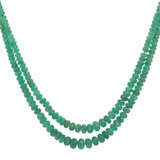 2-rhg necklace of faceted emerald rondelles, - фото 2