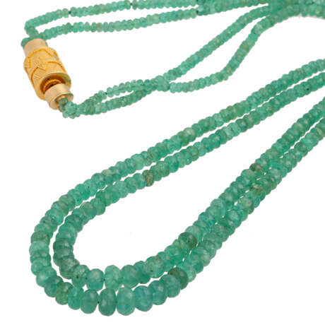 2-rhg necklace of faceted emerald rondelles, - Foto 4