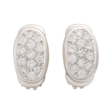 Stud earrings with diamonds total ca. 1,5 ct, - Foto 1