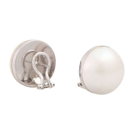 Ear clip studs with mabe pearls - фото 3