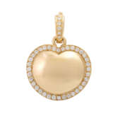 Clip pendant "Heart" with diamonds total 1.14 ct, FW (F-G)/IF, - Foto 1