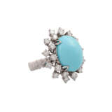 Ring with fine turquoise and diamonds - photo 1